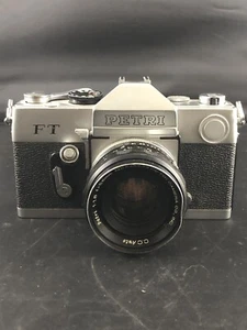 Vintage Petri FT 35mmFilm Camera Madein JapanUntested w/55 mm Lens UntestedA6.3 - Picture 1 of 17