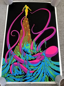 Vintage 1970's OCTOPUS Original Blacklight Poster 23x35 Vintage AA Sales PP 121 - Picture 1 of 7