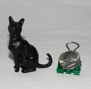 Casa de Muñecas Miniatura Mascota Gato Animal Estatuilla Juguete Plástico 1.75" Negro Halloween - Imagen 1 de 3
