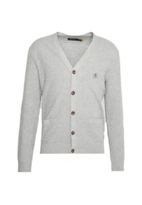 Cárdigan Ralph Lauren Polo Malla Botón Bolsillo Gris Gofre Hombres Talla Pequeña S - Imagen 1 de 2