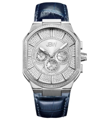NUEVO JBW J6342A Reloj Hombre Cuero Orion Azul (Pavé de Cristal) Esfera Foto 1 de 2