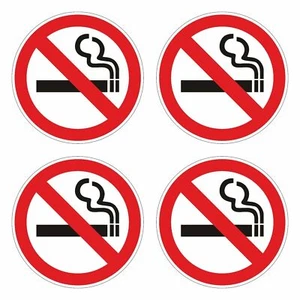 4x Aufkleber | Rauchen verboten | NO SMOKING | Rauchfrei | MADE IN GERMANY #D010 - Bild 1 von 2