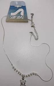 Collana catena stile surf acciaio inox diamante ciondolo tartaruga 18' 96383 - Foto 1 di 2