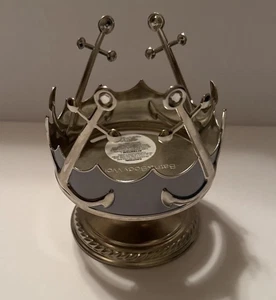 Bath & Body Works 3 Wick Candle Holder Pedestal Anchors Silver And Blue Nautical - Picture 1 of 4