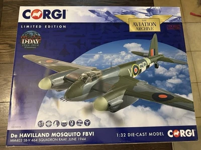 Rare Corgi AA34606 De Havilland Mosquito FBVI MM403 SB-V 464 SQN RAAF 1944 NIB - Image 1 of 4