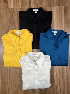 Coldwater Creek No Iron Wrinkle Free Lot Of 4 Large 14 Button Shirts - Picture 1 of 13