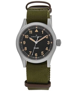Nuevo reloj para hombre Hamilton Khaki Field cuarzo esfera negra correa de tela H69401930 - Imagen 1 de 5