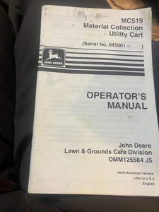 John Deere MC519 Material Collection Utility Cart Operator's Manual   OMM125584 - Picture 1 of 1