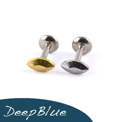 TITANIO Labret Rosca Interna Marquesa Ovalada Tragus Hélice Cartílago Stud Foto 1 de 4