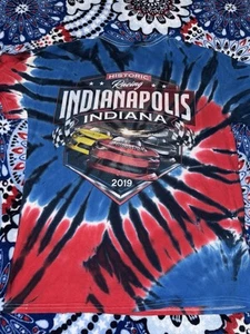 Indianapolis Racing Mens T-Shirt Size Medium Tie-dye Red Blue Indy 500 Nascar - Picture 1 of 14