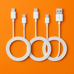 3x USB TYP C Schnell Turbo Ladekabel Datenkabel Kabel Weiß Typ A - Typ C - Zdjęcie 1 z 4