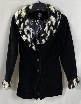 Chaqueta gótica The Grave Girls negra vintage de pana sintética de piel para mujer talla S Foto 1 de 4