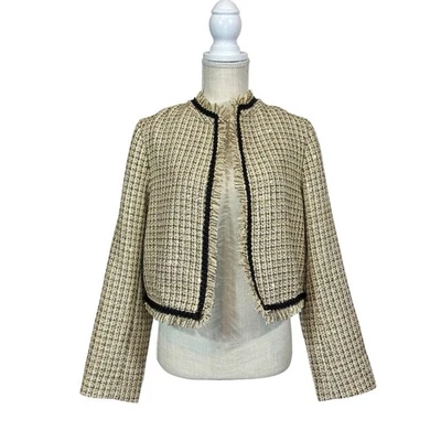 Blazer Sundays by We Are Sundays Aleena Tweed Crop Dorado Negro Mujer Talla LG Foto 1 de 4