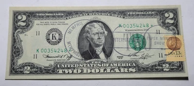 1976 Two Dollar $2 Dallas FRN STAR Note ~Cool Indian Head Coin Stamp ~Money Show - Image 1 of 4