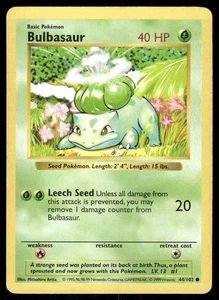 Pokemon Tcg Bulbasaur [Shadowless] #44 Pokemon Base Set LP - Picture 1 of 2