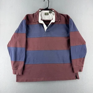 Camisa de Rugby LL Bean Vintage Para Hombres XL Roja Algodón Pesado Manga Larga Polo Y2K - Imagen 1 de 15