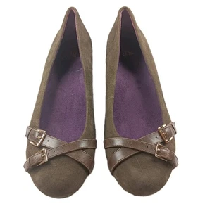 Orthoheel Dr. Weil Milan braune Wildleder Schnalle Slipper Ballerinas Schuhe Größe 9,5  - Bild 1 von 11