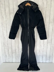 Traje de esquí Bo+Tee negro estilo acolchado con capucha talla pequeña traje de nieve para mujer’s  - Imagen 1 de 18