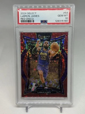 LeBron James /49 - 2024 Panini Select Concourse Red Disco Prizm - PSA 10 - Image 1 of 2