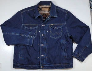 Wrangler Jacket Mens XL Jacket Sherpa Lined Heavy Denim Trucker Vintage Style - Picture 1 of 6