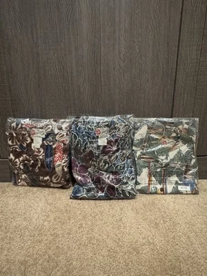 Lot Of 3  Hilo Hattie Hawaiian Shirt Mens L Sealed Tropical Floral Flower Print - Image 1 of 4