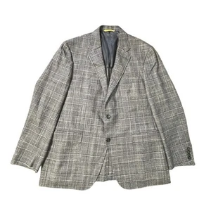 Canali Kei Wool Silk Cashmere Sport Coat Jacket Italy Plaid Gray 48R Men MINT - Picture 1 of 8