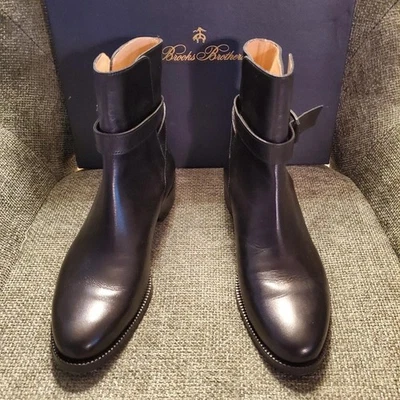 NUEVO EN CAJA Botines Brooks Brothers, HECHOS EN ITALIA cuero negro para mujer talla 6,5 M Foto 1 de 4