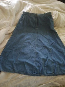 Vintage 90s Midi Length A-Line Jean Skirt Panel Denim y2k jm Collection Sz 14 HS - Picture 1 of 5