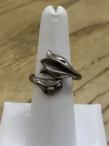 AS-IS! Vintage Avon Sterling Silver 925 Designer Signed Tulip Bypass Ring Size 7 - Picture 1 of 3