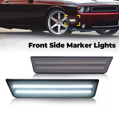 LED Front Side Marker Light White For Dodge Challenger Charger R/T Sedan 2008-14 - Image 1 of 4
