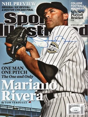 Mariano Rivera NY Yankees Autographed Sports Illustrated 10/5/09 No Label JSA - Image 1 of 2