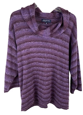 Jones New York Signature women's 3/4 sleeve purple sweater size XL - Image 1 of 4