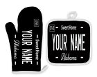 Personalized Name (All 52) Black State License Plate Linen Oven Mitt / Potholder