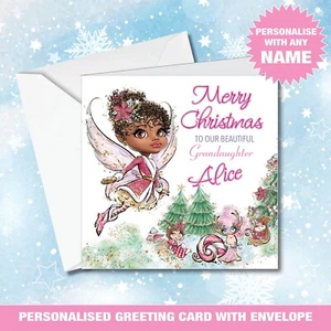Tarjeta de Navidad personalizada hija nieta primo hermana hada 227 - Imagen 1 de 6