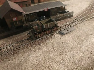 KLEINBAHN, WWII MILITARY WAGON WITH A TRUCK LOADED, SCALE HO - Picture 1 of 8