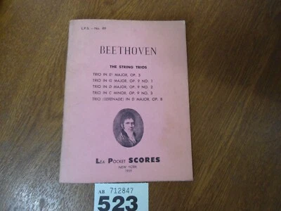 BEETHOVEN The String Trios in E / G / D / C & Serenade in D  - Lea Pocket Scores - Image 1 of 4