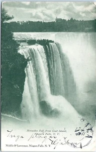 Horseshoe Falls from Goat Island, Niagara Falls, New York Postcard c1906 - Picture 1 of 2