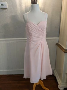 Alfred Angelo Ballerina Pink Chiffon Dress. Sz 10 NWT Homecoming Bridal Formal - Picture 1 of 4