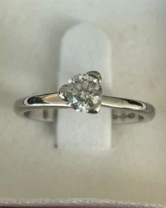 Platinum Natural Diamond Engagement Ring Size L - Picture 1 of 5