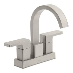 Glacier Bay Centerset Bathroom Faucet Double-Handle High-Arc Brushed Nickel - Picture 1 of 4
