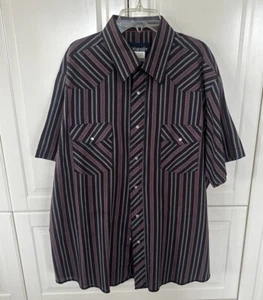 Camicia Wrangler Pearl Snap Plaid Manica Corta Muticolors Western Uomo Tg L - Foto 1 di 7