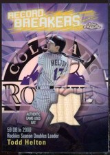 Todd Helton Card 2003 Topps Chrome Record Breakers Relics #TH 