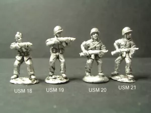 Tropas de Marines de EE. UU. de metal de la Segunda Guerra Mundial - 4 variaciones 1/76 - escala de 20 mm. USM18-19-20-21 - Imagen 1 de 1