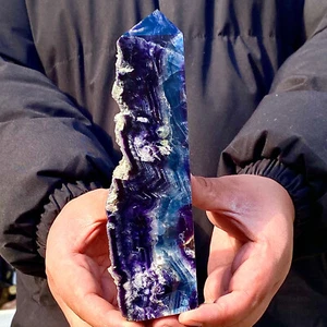 1.18LB Natural Fluorite Crystal Column Magic Wand Obelisk Point Earth Healing - Picture 1 of 13