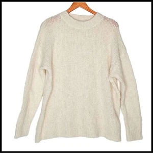 Chu White Gold Shimmer Fuzzy Sweater Soft XL - Picture 1 of 14