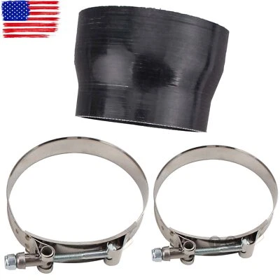 4 Inch to 3.5 Inch Black Silicone Reducer Coupler Turbo Pipe wi... USA - Image 1 of 4