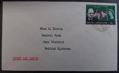 1966 Honduras Británica Winston Churchill FDC 4c sello CD olla para hornear Foto 1 de 2