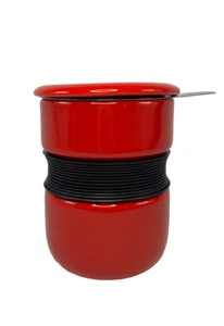 FORLIFE Curve Asian Style Tea Cup | With Infuser and Lid | 12 oz | RED - Picture 1 of 6