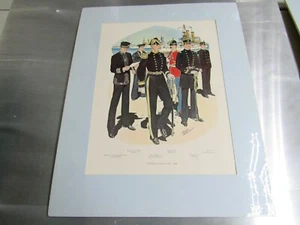 H Charles McBarron Matted Sealed US NAVY 1898 Uniform Print - Picture 1 of 2