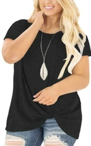 DOLNINE Women's Knotted Tops Short Sleeve Tees Size 24W - Picture 1 of 5